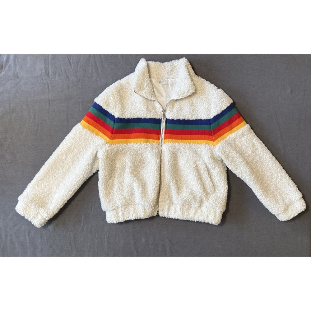 FOR ALL SEASONS Paper Crane Teddy Sweatshirt Rainbow Size Medium